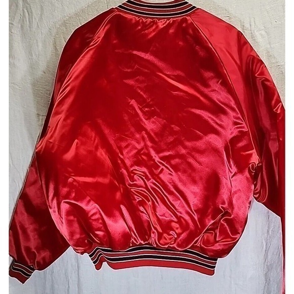 Vintage King Louie Jacket Mens Large Blue Satin Bomber Big‎ Made in USA 80s 70s - Picture 2 of 8